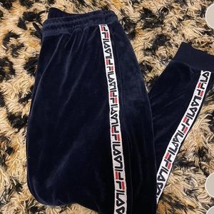Fila track pants y2k velvet sweat pants